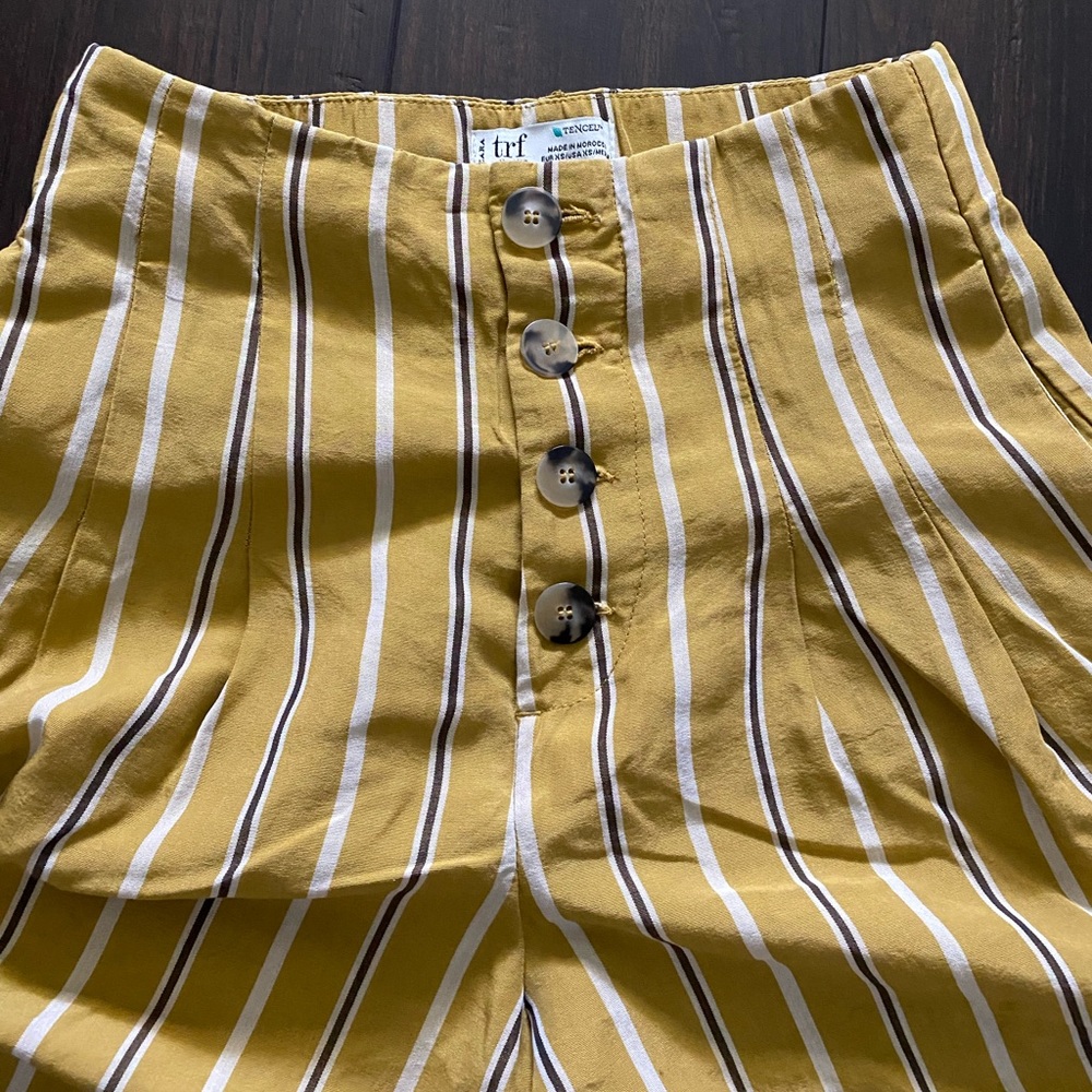 ZARA extra wide leg striped culotte pants